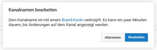 Youtube Kanal Name ändern