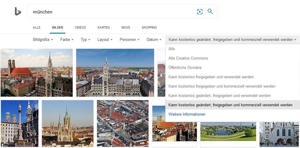 Bing Bilder-Suchmaschine