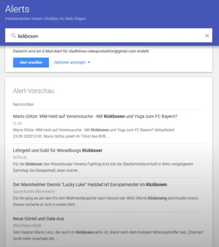 Google News E-Mail Allert