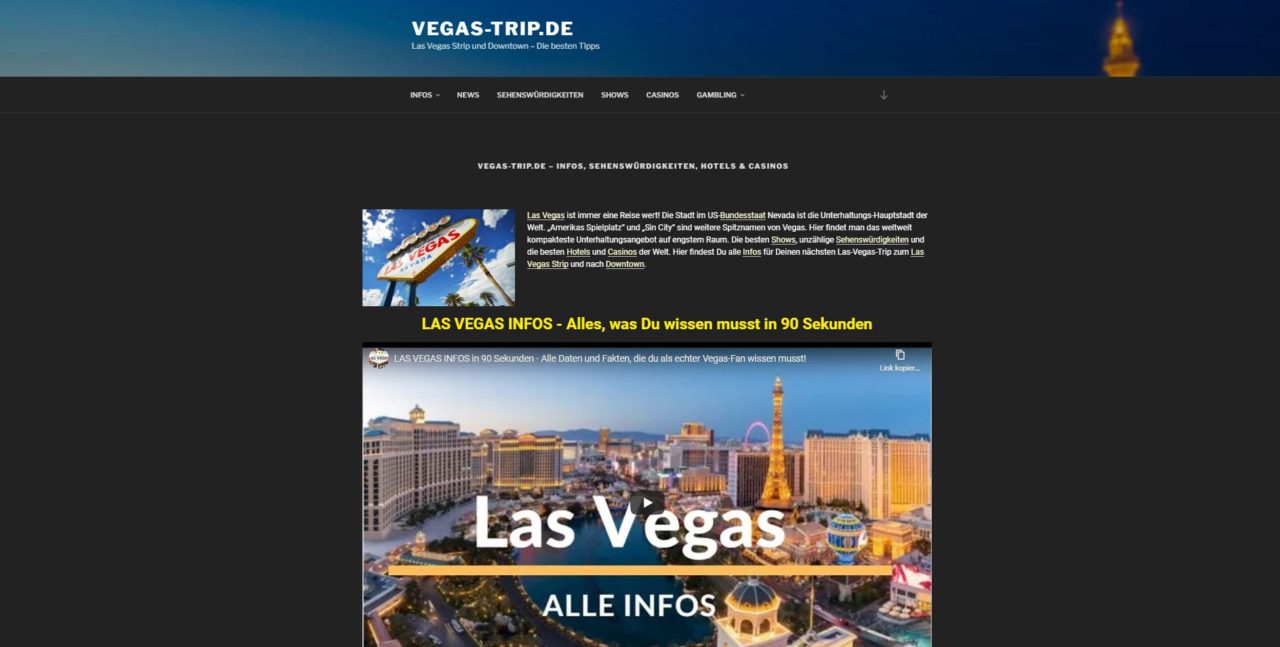 Vegas Trip - SEO-Webseite