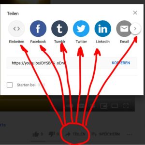 YouTube Video teilen Social Media