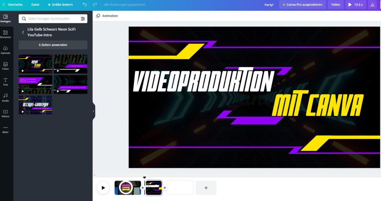 Videoproduktion Canva Video-Editor