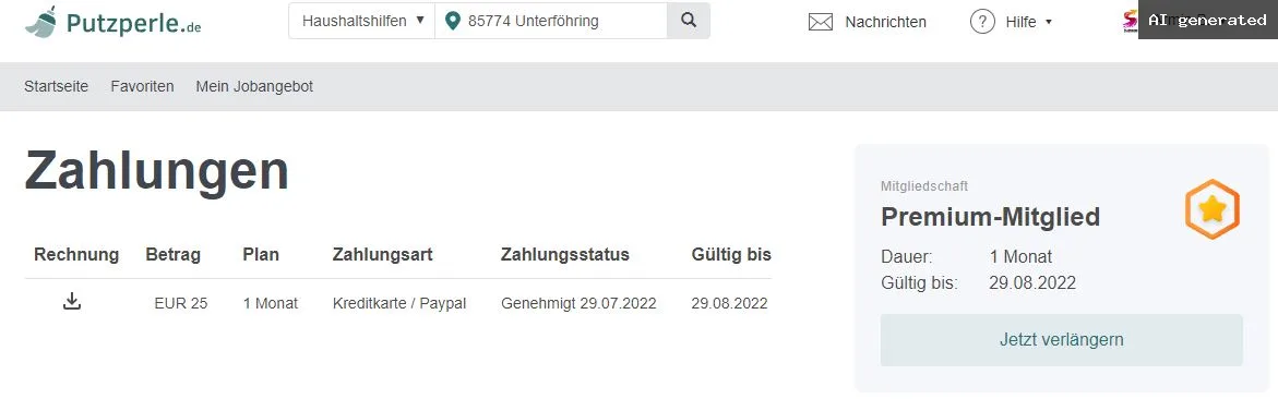 Putzperle de Zahlung