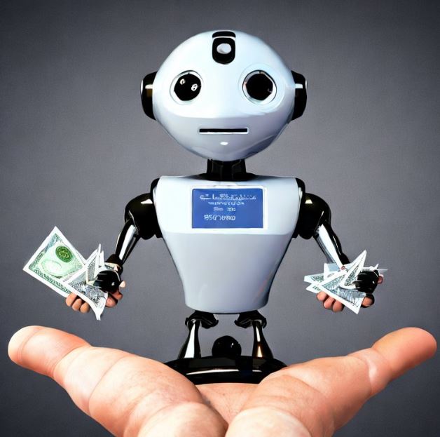 ChatGPT Kosten Roboter mit Geld: erstellt von Tool mit künstlicher Intelligenz