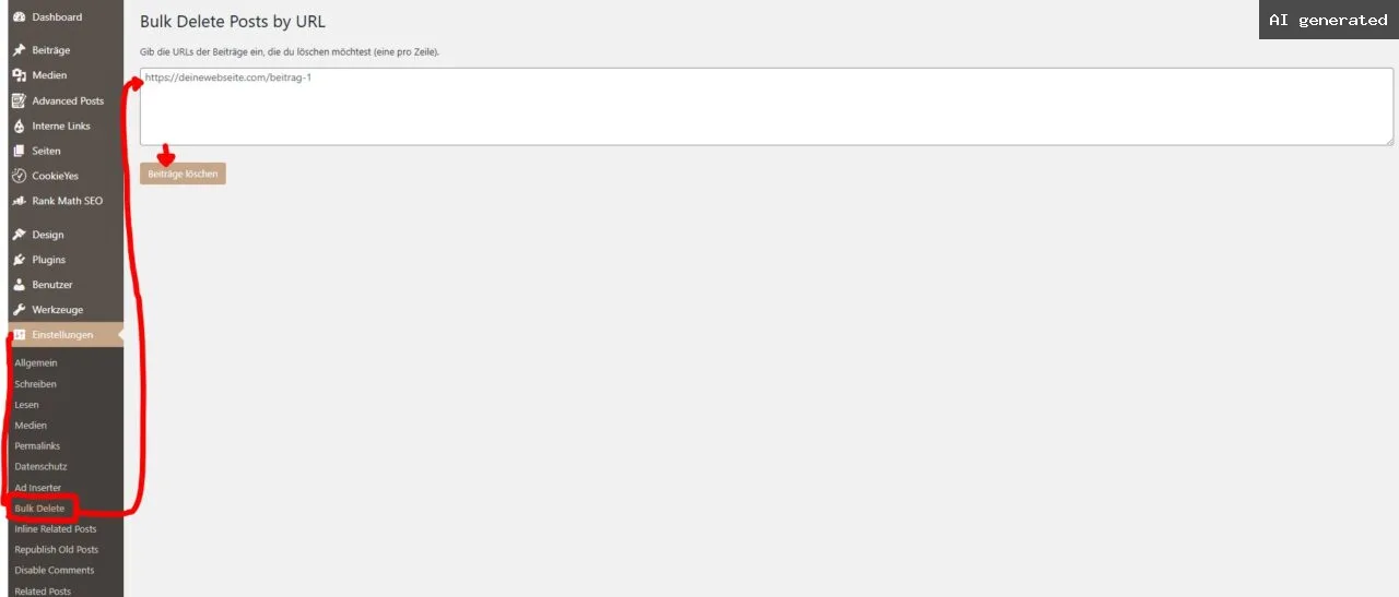 WordPress Plugin "Bulk Delete Posts by URL" – Beiträge löschen 6