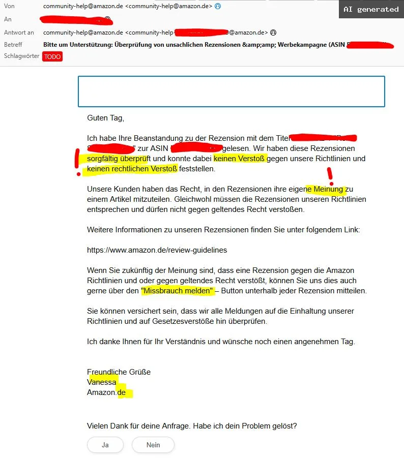 Amazon Bewertungen löschen lassen – Fake-Sterne entfernen 4